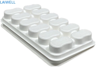White Color Sustainable Bagasse Coffee Tray Box Non-Toxic And Safe For Food Contact Biodegradable EcoPack Accessories With Custom Branding