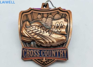 Sandblasting Relief Zinc Alloy Metal Medal For Running Event