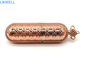 OEM Zinc Alloy Metal Die Casting Lipstick Tube with Chinese Knot Design for High-End Beauty Products