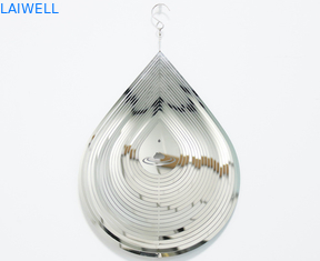 Silver Etching SS Water Droplet 3D Wind Chimes Electric Plating