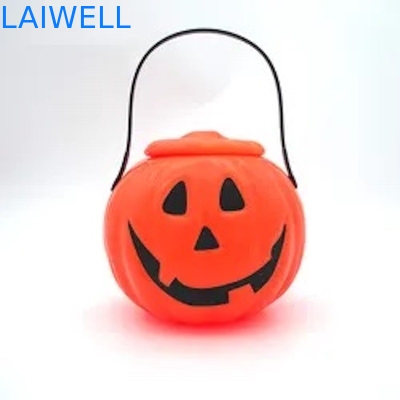 ハンドルが付いている再使用可能なPPのプラスティック容器の注文のハロウィンのカボチャ バケツのランタン キャンデーのバスケット