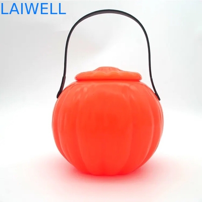 ハンドルが付いている再使用可能なPPのプラスティック容器の注文のハロウィンのカボチャ バケツのランタン キャンデーのバスケット