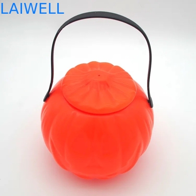 ハンドルが付いている再使用可能なPPのプラスティック容器の注文のハロウィンのカボチャ バケツのランタン キャンデーのバスケット