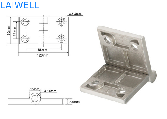 120*60*8MM オーダーメイド メタル ダイ 鋳造 大型厚いベアリング 産業用ハードウェア シャーシ キャビネット ステンレス 鋼 hinge