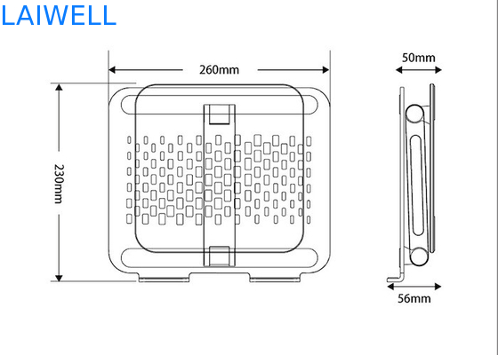 260*230*56MM ポータブル シルバー 折りたたみ式 リフト アルミ 調整式 ラップトップ 冷却 台