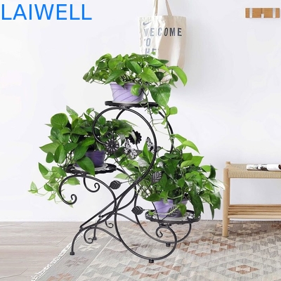 屋外のさびない64*60*26cmの鉄の植物の棚/金属の植物の陳列台