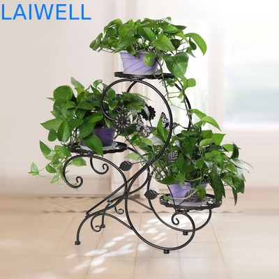 屋外のさびない64*60*26cmの鉄の植物の棚/金属の植物の陳列台