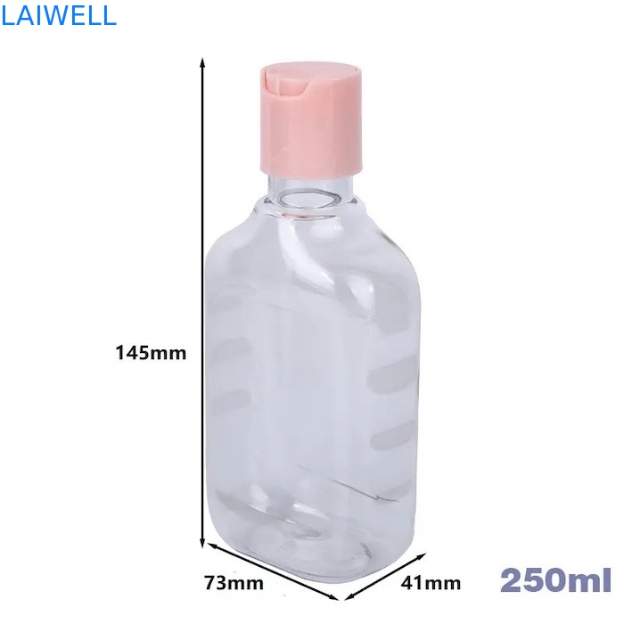 73*41*145MM 250ML Ecoペット正方形の家構成のための透明なローションのびんの再使用可能なプラスティック容器