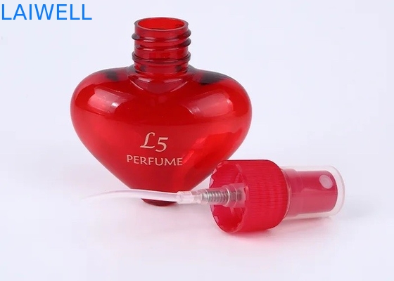 40ML Heart Shaped Custom Portable Perfume Spray Capacity Plastic PET Jugs with Screw Cap