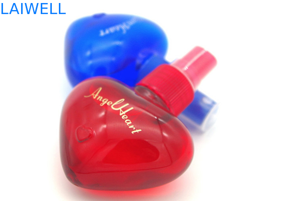 40ML Heart Shaped Custom Portable Perfume Spray Capacity Plastic PET Jugs with Screw Cap