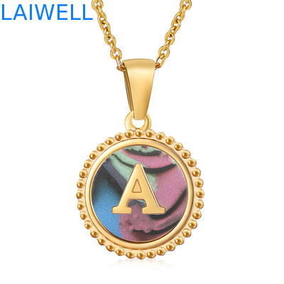 Unique Jewelry 16MM 18K Gold Plated Stainless Steel 3D Shell Letter Necklace Women'S Letter Pendants