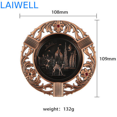 108*109MM Personalized Die Casting Zinc Alloy Cylindrical Metal Pocket Ashtray With Plating Finish