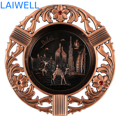 108*109MM Personalized Die Casting Zinc Alloy Cylindrical Metal Pocket Ashtray With Plating Finish