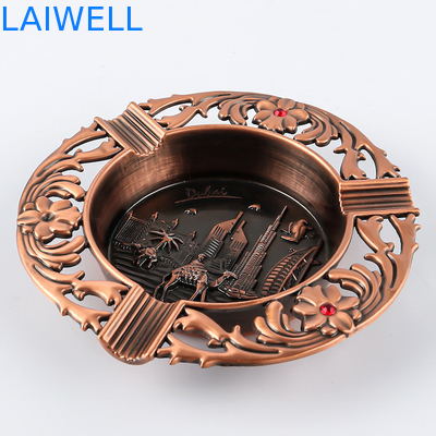 108*109MM Personalized Die Casting Zinc Alloy Cylindrical Metal Pocket Ashtray With Plating Finish