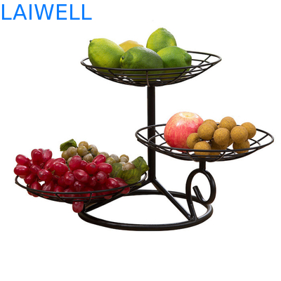 32CM Height Baking Black Metal Iron Multilayer Iron Fruit Tray Custom Design for Convenience