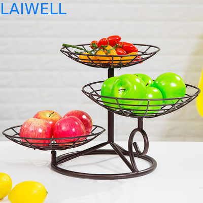32CM Height Baking Black Metal Iron Multilayer Iron Fruit Tray Custom Design for Convenience
