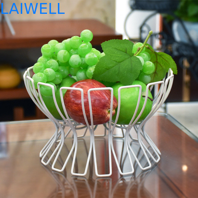 25*22*16CM Laser Engraving Logo Black Baking European Iron Art Fruit Basket Metal Houseware For Customer Requirements
