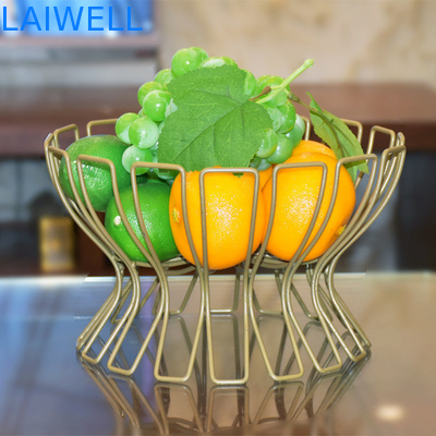 25*22*16CM Laser Engraving Logo Black Baking European Iron Art Fruit Basket Metal Houseware For Customer Requirements