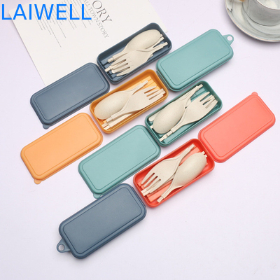 Portable 5-PC Green Wheat Straw Fibre Cutlery Set Versatile Biodegradable Diningware Accessories Sustainable And Suitable For Hot And Cold Meals