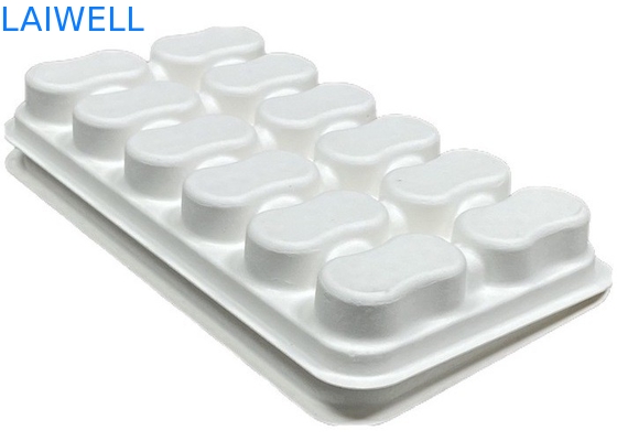 White Color Sustainable Bagasse Coffee Tray Box Non-Toxic And Safe For Food Contact Biodegradable EcoPack Accessories With Custom Branding