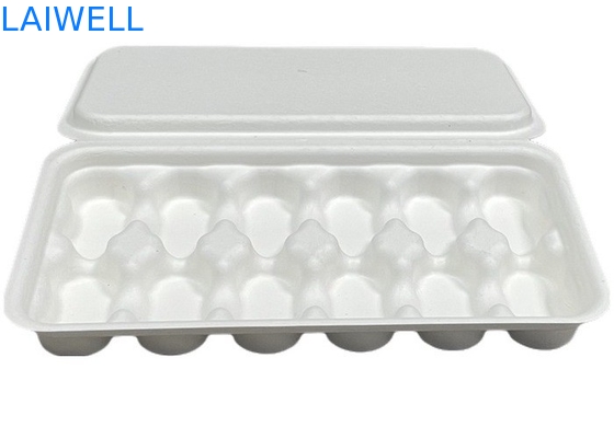 White Color Sustainable Bagasse Coffee Tray Box Non-Toxic And Safe For Food Contact Biodegradable EcoPack Accessories With Custom Branding