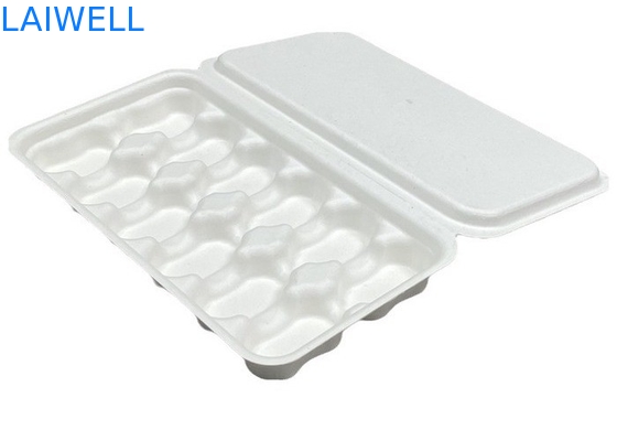 White Color Sustainable Bagasse Coffee Tray Box Non-Toxic And Safe For Food Contact Biodegradable EcoPack Accessories With Custom Branding