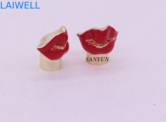 Rose Red Plated lips Shape Perfume Bottle Caps Anti corrosive