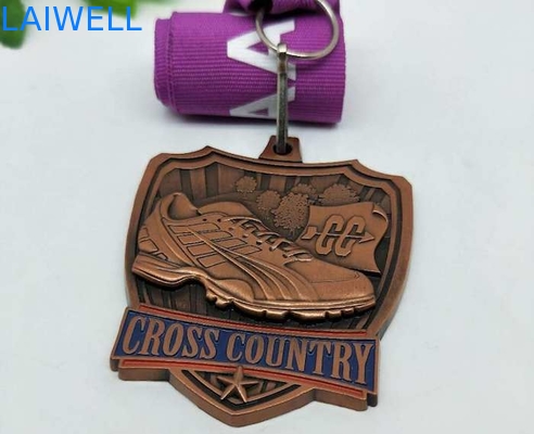Sandblasting Relief Zinc Alloy Metal Medal For Running Event
