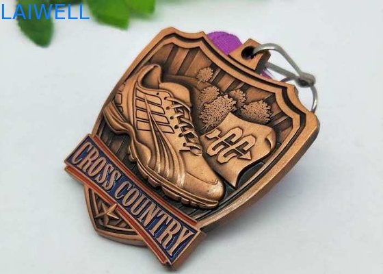 Sandblasting Relief Zinc Alloy Metal Medal For Running Event