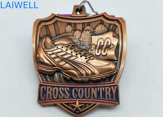 Sandblasting Relief Zinc Alloy Metal Medal For Running Event
