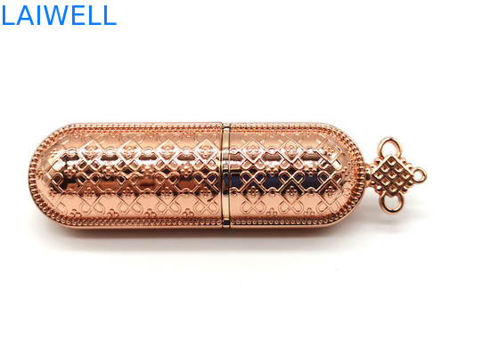OEM Zinc Alloy Metal Die Casting Lipstick Tube with Chinese Knot Design for High-End Beauty Products