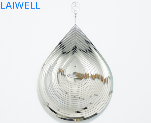 Silver Etching SS Water Droplet 3D Wind Chimes Electric Plating
