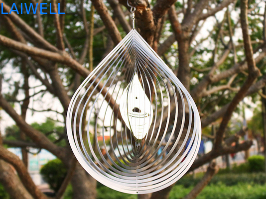 Silver Etching SS Water Droplet 3D Wind Chimes Electric Plating