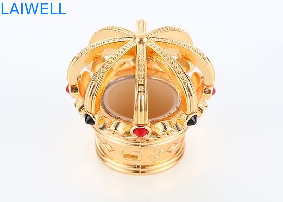 高級ゴールドカラーデザイン クラウン 香水ボトルキャップ 環境に優しい亜鉛合金材料