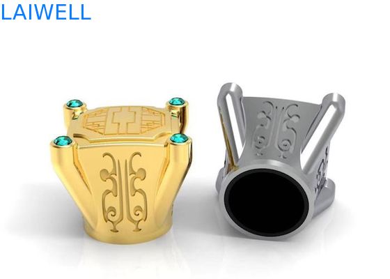 金色のアクリルのダイヤモンドの上の香水瓶はカスタマイズされたパテントをおおう